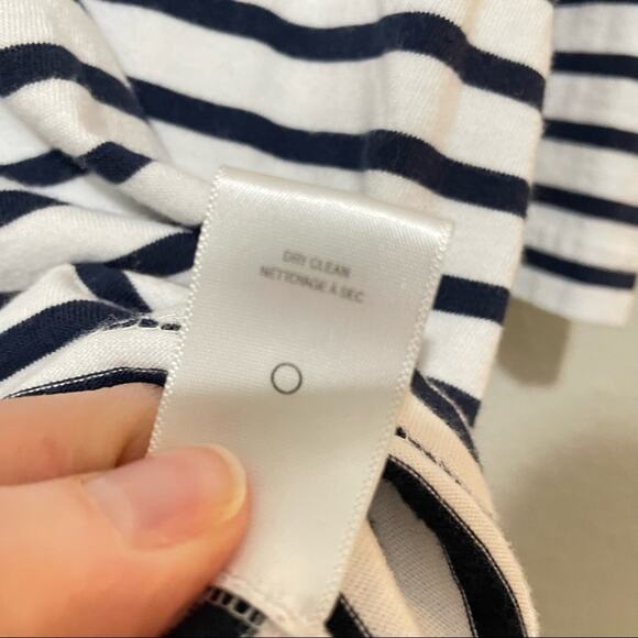 ALC White & Black Striped Mini Dress Shoulder Cut Out Details Womens M Tunic - Picture 5 of 7